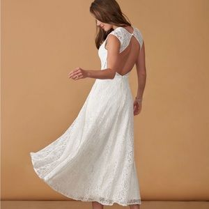 Bridal Tea Length Lace Dress